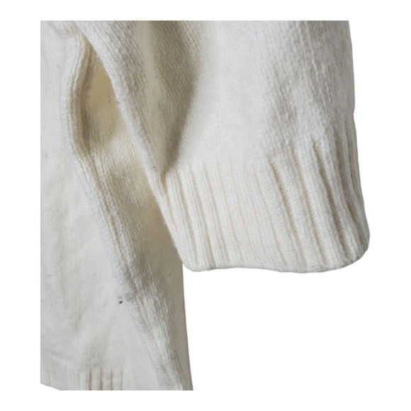 Anthropologie wool blend short sleeve turtleneck sweater medium cream 036 - Picture 3 of 5